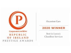 Winner of the Republic of Ireland Prestige Awards 2020 for Best in Luxury Chauffeur Services